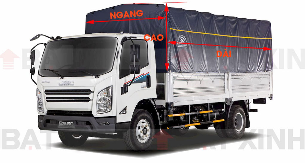 Hướng dẫn tự đo kích thước may bạt xe tải và tính diện tích bạt xe tải