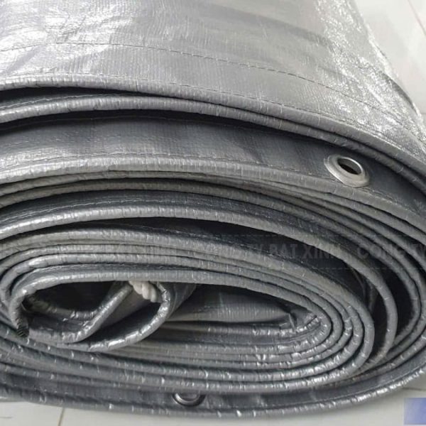 gia công may biên đóng khoen Bạt xám trắng