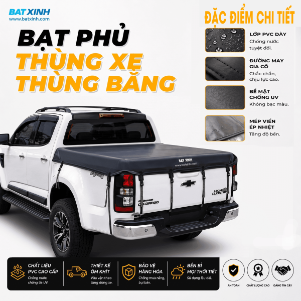 Bạt Che Thùng Xe Không Thanh Thể Thao | Bán Tải Thùng Zin