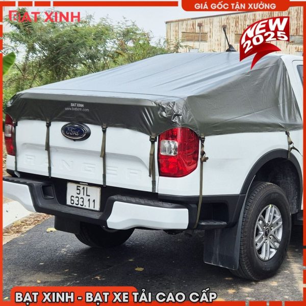 [Mẫu Cải Tiến 2025] Bạt Phủ Thùng Bán Tải Có Thanh Thể Thao - Cao Cấp - Thẩm Mỹ - An Toàn - Ảnh 4