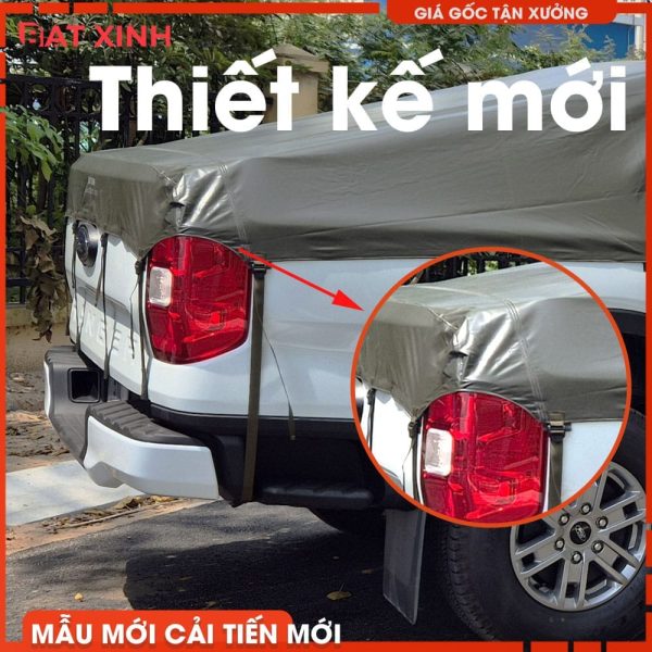[Mẫu Cải Tiến 2025] Bạt Phủ Thùng Bán Tải Có Thanh Thể Thao - Cao Cấp - Thẩm Mỹ - An Toàn - Ảnh 5