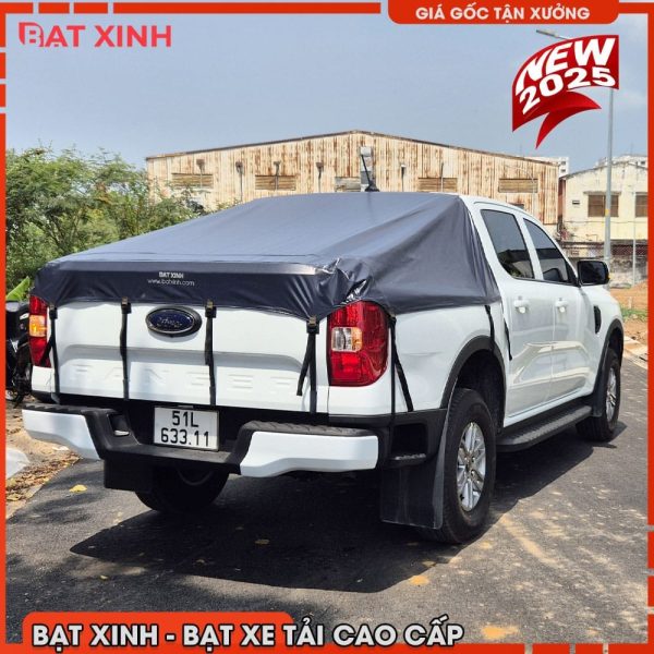 [Mẫu Cải Tiến 2025] Bạt Phủ Thùng Bán Tải Có Thanh Thể Thao - Cao Cấp - Thẩm Mỹ - An Toàn - Ảnh 3