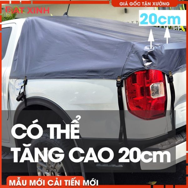 [Mẫu Cải Tiến 2025] Bạt Phủ Thùng Bán Tải Có Thanh Thể Thao - Cao Cấp - Thẩm Mỹ - An Toàn - Ảnh 9