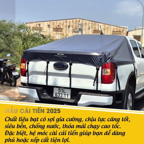 [Mẫu Cải Tiến 2025] Bạt Phủ Thùng Bán Tải Có Thanh Thể Thao - Cao Cấp - Thẩm Mỹ - An Toàn