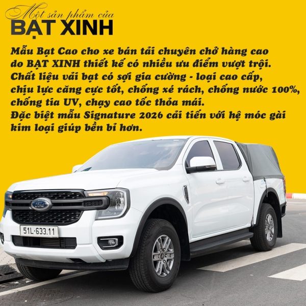 [Mẫu Cao] Bạt Che Thùng Bán Tải Thùng Cao – Phiên Bản Signature 2026 - Ảnh 11
