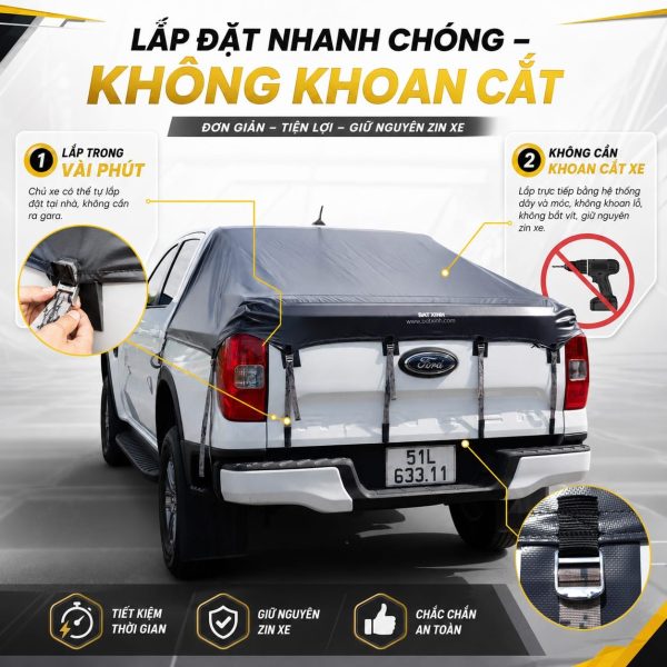 [GO26] Mẫu Bạt Vát Xéo Cao Cấp Cho Xe Có Thanh Thể Thao - Ảnh 3