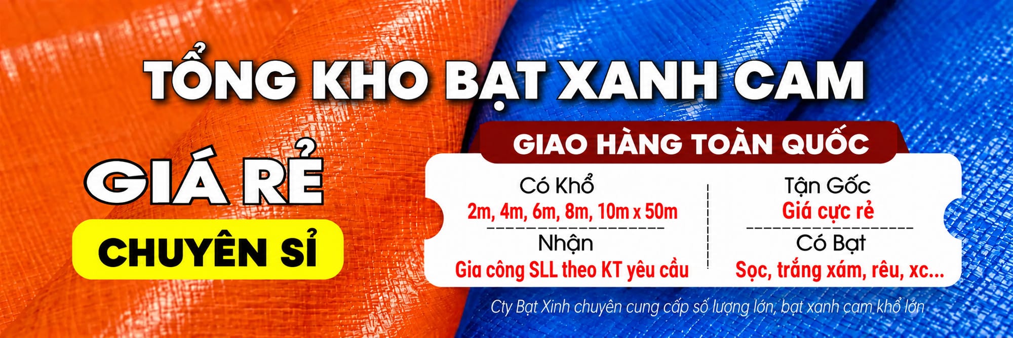 Bạt xanh cam | chuyên sỉ | giá rẻ