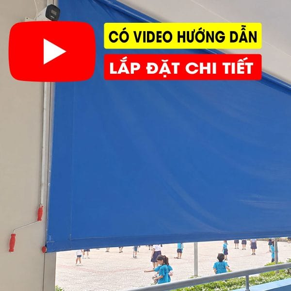 Bạt thả che nắng tay quay kích thước lớn