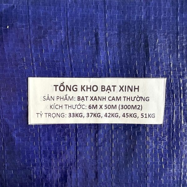 Bạt xanh cam 6m loại thường