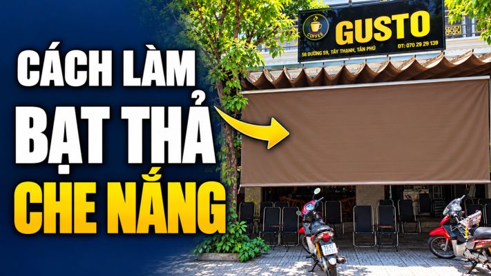 Bạt thả che nắng cuốn quay tay