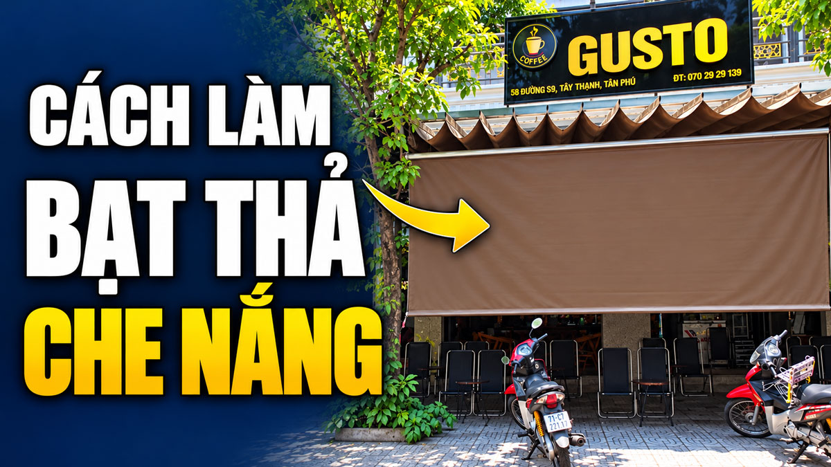Bạt thả che nắng cuốn quay tay