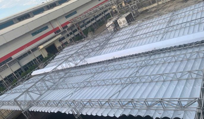 Cung Cấp Vật Tư Mái Bạt Xếp Nhà Xưởng, Xí Nghiệp